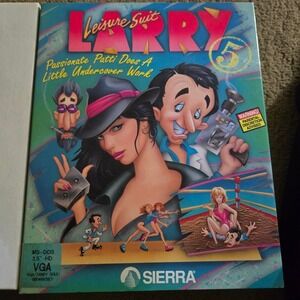 Leisure Suit Larry 5 Passionate Patti MS-DOS 3.5 Floppy Big Box Sierra Game